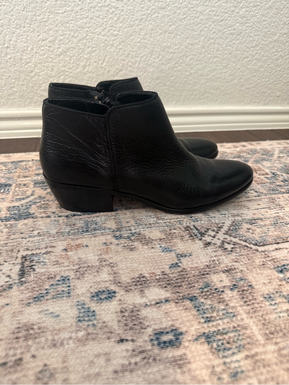Sam Edelman Black Leather Petty Booties